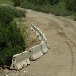 Roadwork in progress: work on Jersey barriers completed.