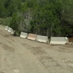 Roadwork in progress: work on Jersey barriers completed.