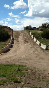 Roadwork in progress: work on Jersey barriers completed.