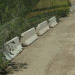 Roadwork in progress: work on Jersey barriers completed.