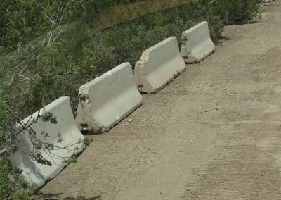 Roadwork in progress: work on Jersey barriers completed.
